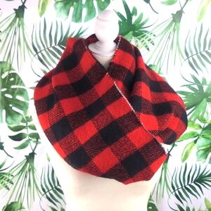 Bass Red & Black Plaid Infinity Scarf